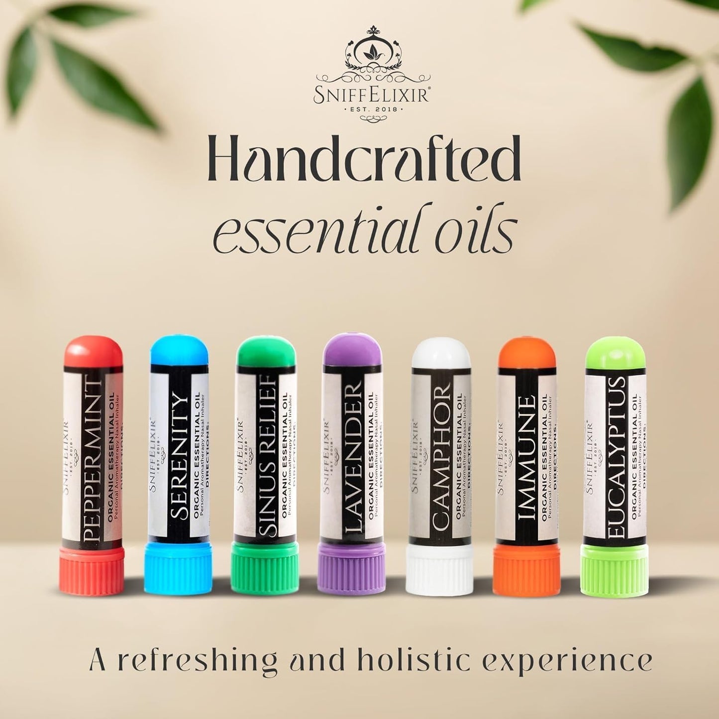 Peppermint Inhaler Nasal Stick - Aromatherapy Nasal Inhaler, Portable Nose Inhaler Stick, Non Drowsy Motion Sickness Stick with Peppermint Essential Oil, Aromatherapy Inhaler Stick, Aroma Inhaler