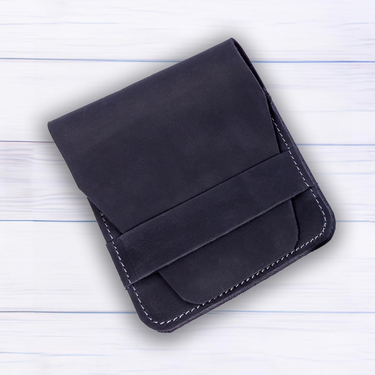 Leather Manicure Set Case Grooming Kit Organizer (Dark Blue)