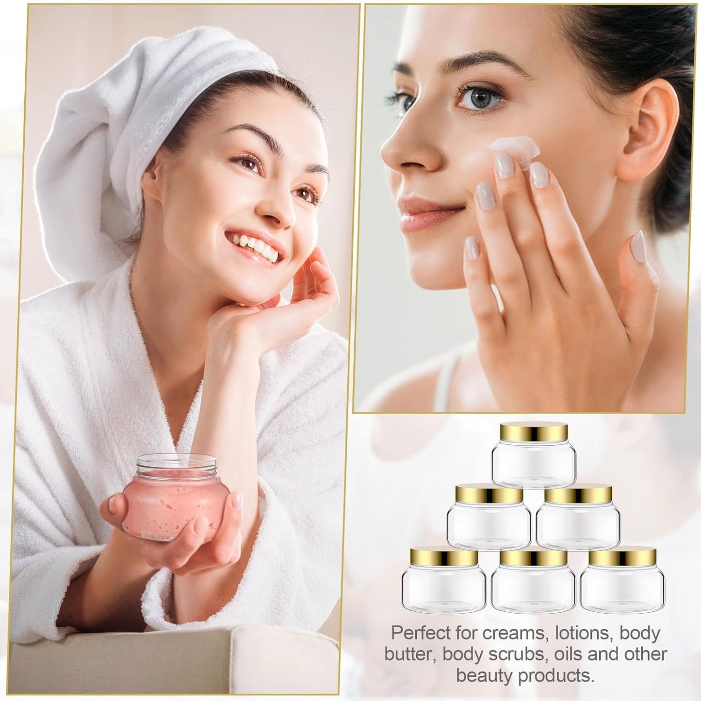 Mumufy Clear Plastic Jars with Lids Round Plastic Containers Empty Travel Containers for Creams Refillable Cosmetic Jars for Lotions Body Scrub Body Butter(24 Pcs,8 oz)