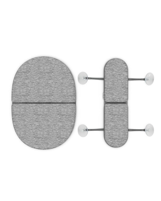 Lalo Knee & Elbow Saver - Foldable Padded Cushions for Bathtime, Quick-Dry, Suction Cups for Stability, Bath Kneeler and Elbow Rest Pad Set 17 x 11.5 in Knee Pad & 16 x 4.5 in Elbow Pad - Heather Grey