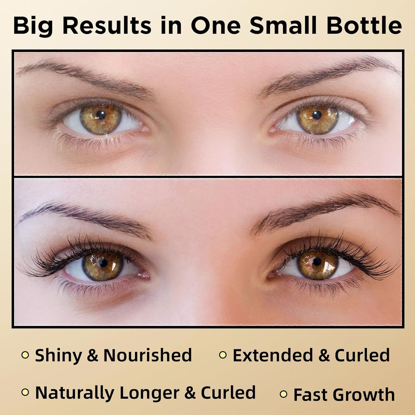 Eyelash & Eyebrow Growth Serum – 15 Plant Extracts for Longer, Denser & Fuller Lashes & Brows, Boosts Natural Hair Development,eyelash serum,Hypoallergenic Oil-Free,lash growth serum (PURE GOLD)