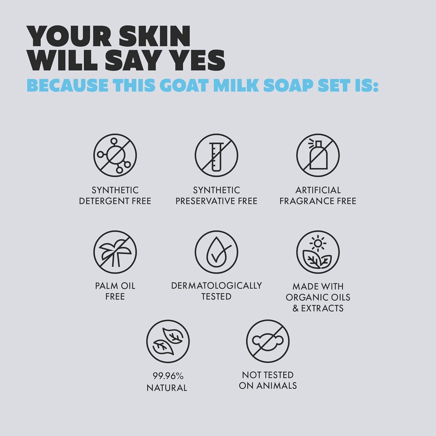 Goat Milk Soap Bars - Set of 8 Pieces - All Natural, Organic, Goats Milk Soap Bars - Nourishing, Ideal for Sensitive Skin - Perfect for Kids, Men, and Women of All Ages