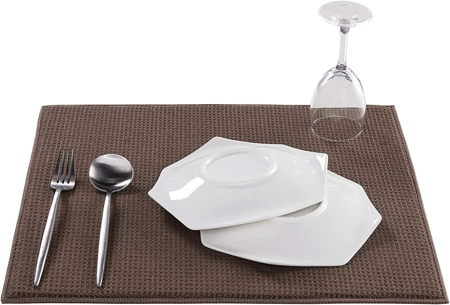 Absorbent, Reversible Microfiber Dish Drying Mat for Kitchen, 18 Inch x 24 Inch