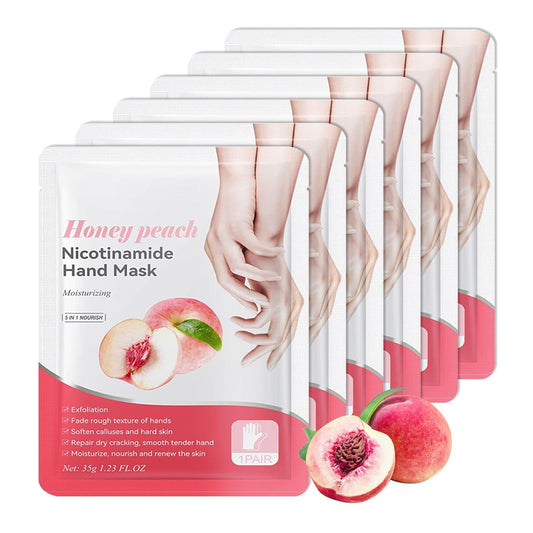 6 Pairs Hand Masks Moisturizing Gloves, Hydrating Hand Mask Moisturizer Gloves Care for Dry Cracked Hands, Smooth Long Lasting Soft Firming Hand Mask Gift Set for Men Women（H
