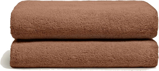 Italic Ultraplush 100% Australian Cotton Bath Sheets - Set of 2 Luxury Extra Large Heavy Duty Bath Sheets, 800GSM Plush and Absorbent for Hotels, Bath, Gym & Spa (Clay)