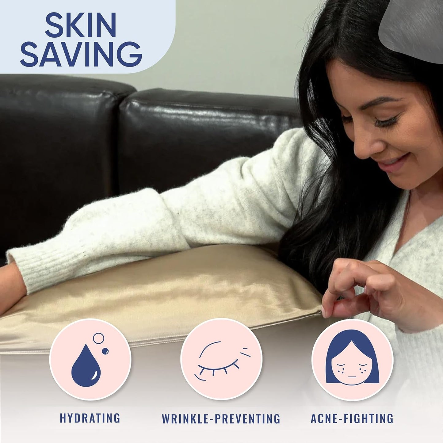 Blissy Silk Pillowcase - 100% Pure Mulberry Silk - 22 Momme 6A High-Grade Fibers - Silk Pillow Cover for Hair & Skin - Regular, Queen & King (Taupe, Queen)