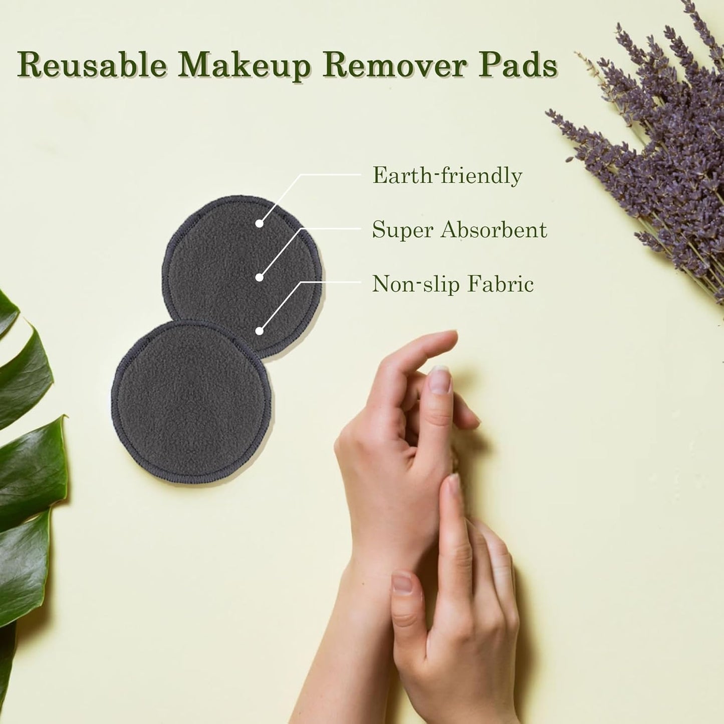 24 Packs Reusable Cotton Rounds - Washable Bamboo Charcoal Makeup Remover Pads, Soft Reusable Face Pads for All Skin Types & Cleansing with Cotton Bag, No Waste