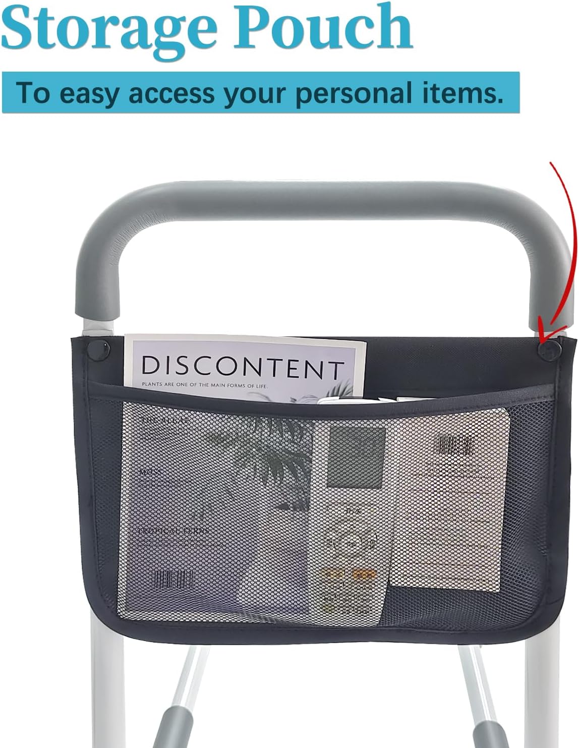 Bed Rails for Elderly Adults Safety Height Adjustable Bed Assist Rail for Seniors Bedside Fall Prevent Grab Bar with Storage Pocket Fits King Queen Full Twin Bed(Light Grey Handle)