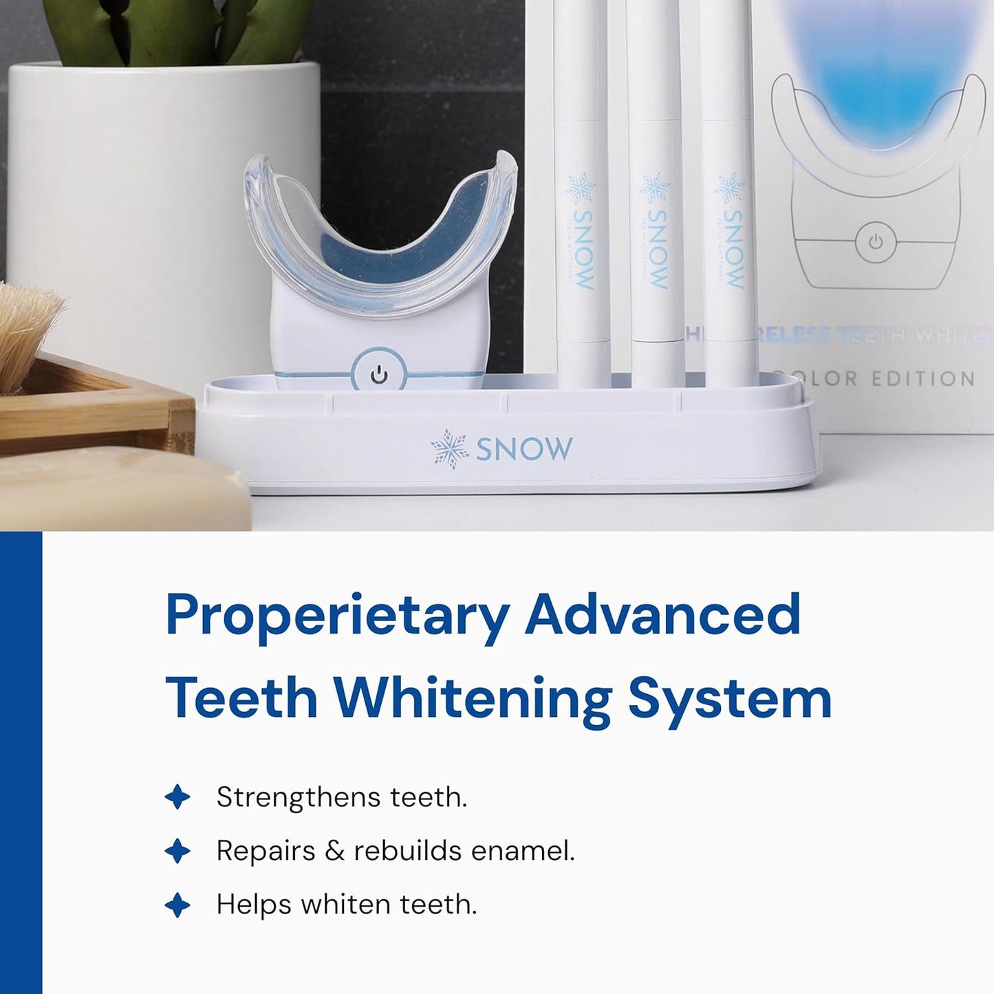 Snow Teeth Whitening Kit - Snow Teeth Whitening Serum and LED Mouthpiece Whitener, Formulated with Hydroxyapatite, Good for 2 Months - Wired Kit with 1 Wand