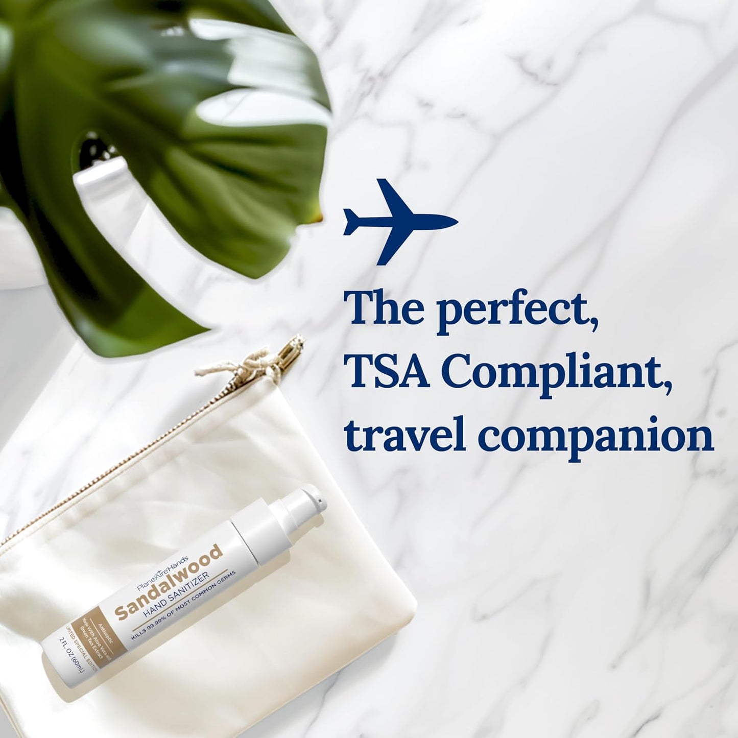 PlaneAire Sandalwood Lotion Hand Sanitizer | Travel Essential | TSA-Approved | Moisturizing Hand Lotion | Plant-Based and Vegan | Made with Essential Oils | Travel Size | 6-Pack