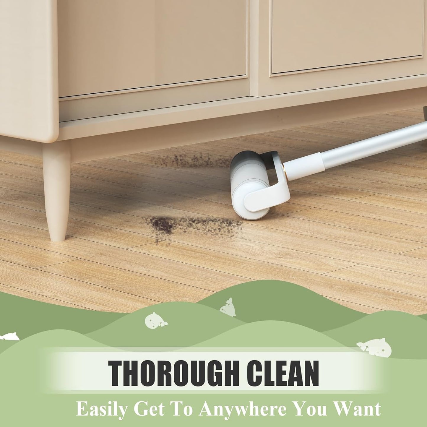 Super Sticky Large Lint Rollers for Floor Carpets, 9.45'' Cat & Dog Pet Hair Remover with 360 Sheets, Lint Rollers for Pet Hair Extra Sticky with Long Handle for Sofa, Cars, Curtains and Clothes