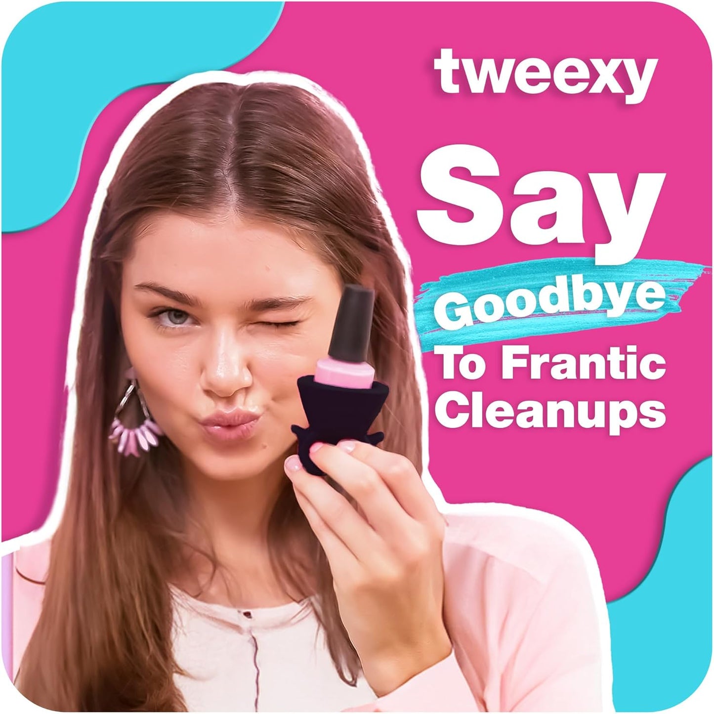 tweexy Wearable Nail Polish Holder Ring - Ideal Gift for Teenage Girls - Nail Polish Holder Stand for Manicure & Pedicure, Fingernail Painting - Nail Polish Accessories (Black Moon)