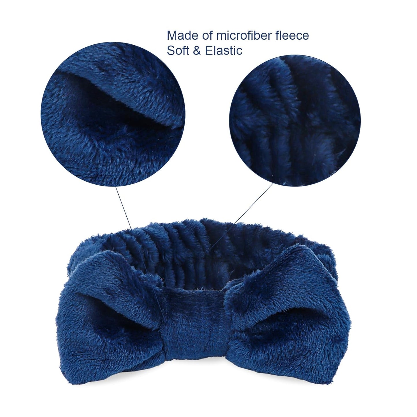 CIEHER 8 Pcs Spa Headbands for Women Girls, Dark Blue Spa Headband for Bachelorette Party Sleep Party, Skincare Makeup Face Wash, Bachelorette Gifts for Bridesmaid