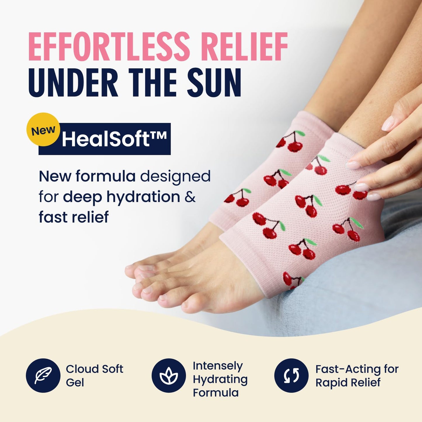 Dr. Frederick's Original Moisturizing Heel Socks for Cracked Heel Treatment - 3 Pairs - Stop Cracked Heels in Their Tracks - Summer Print