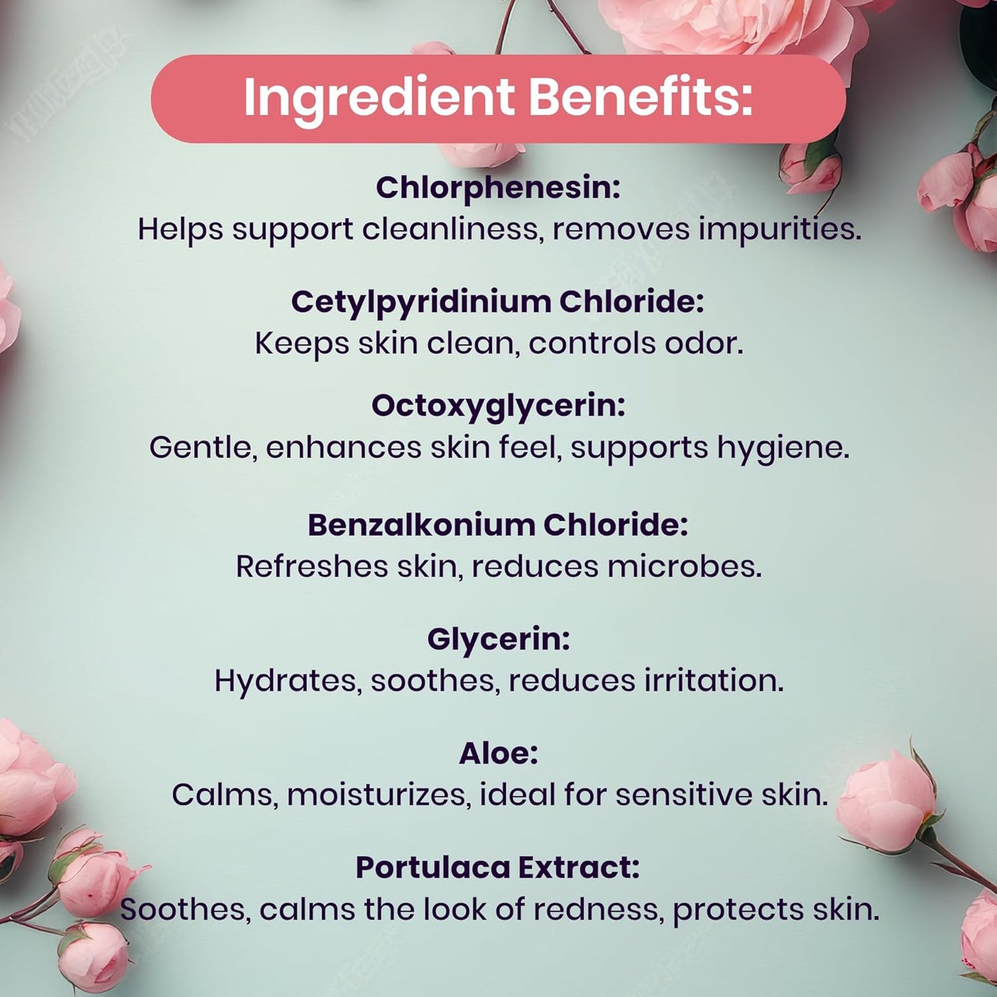 Rose Scented Daily Feminine Wipes for Women – pH Balanced Unflavored Intimate Wipes – Water-Based, Aloe-Infused, Gentle on Sensitive Skin – Vegan, No Alcohol or Dyes, Travel-Friendly - 30ct