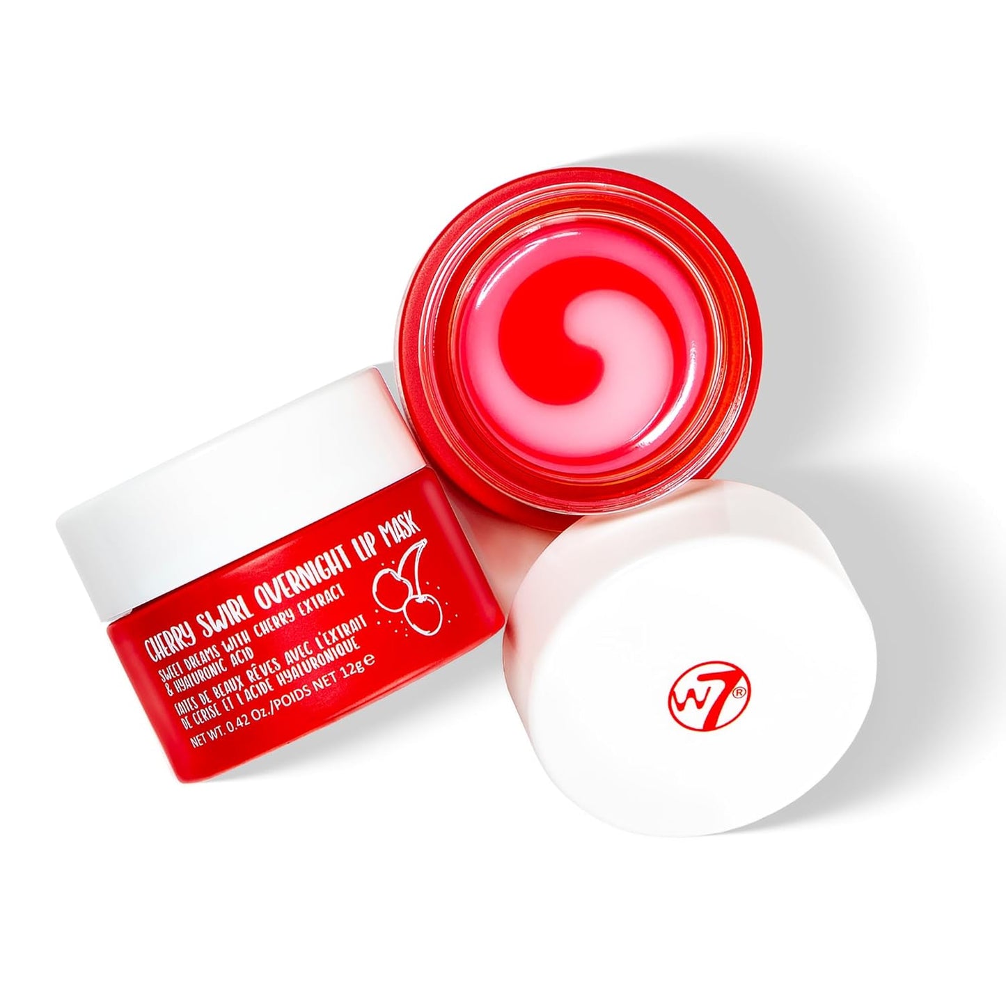 W7 Sweet Dreams Overnight Cherry Swirl Lip Mask - Cherry Extract & Hyaluronic Acid - For Hydrated, Full Looking & Irresistible Lips