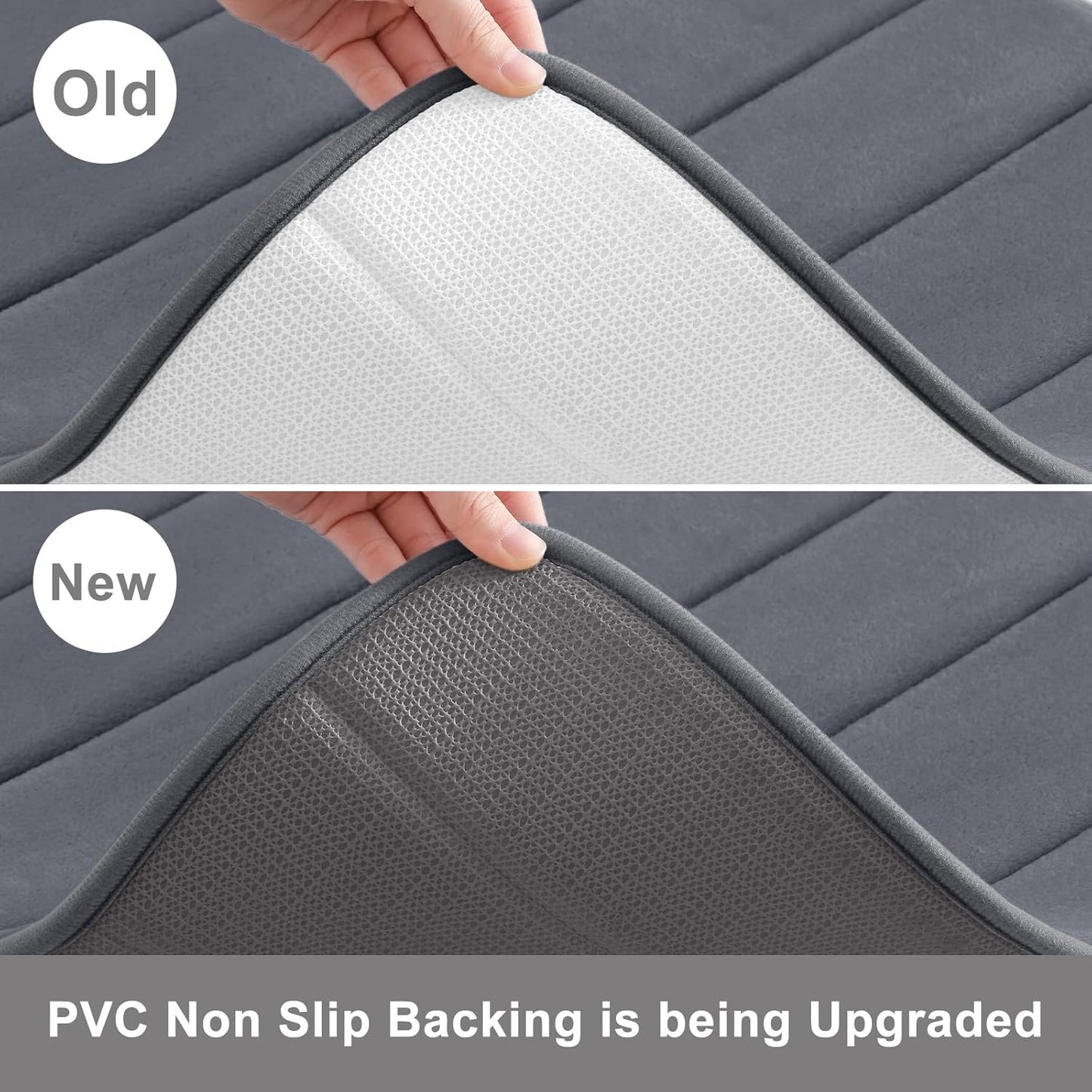 Buganda Memory Foam Bath Mat, 60" x 24", Ultra Soft and Non-Slip Bathroom Rugs, Water Absorbent and Machine Washable Bath Rug Runner for Bathroom, Shower, and Tub, Dark Grey