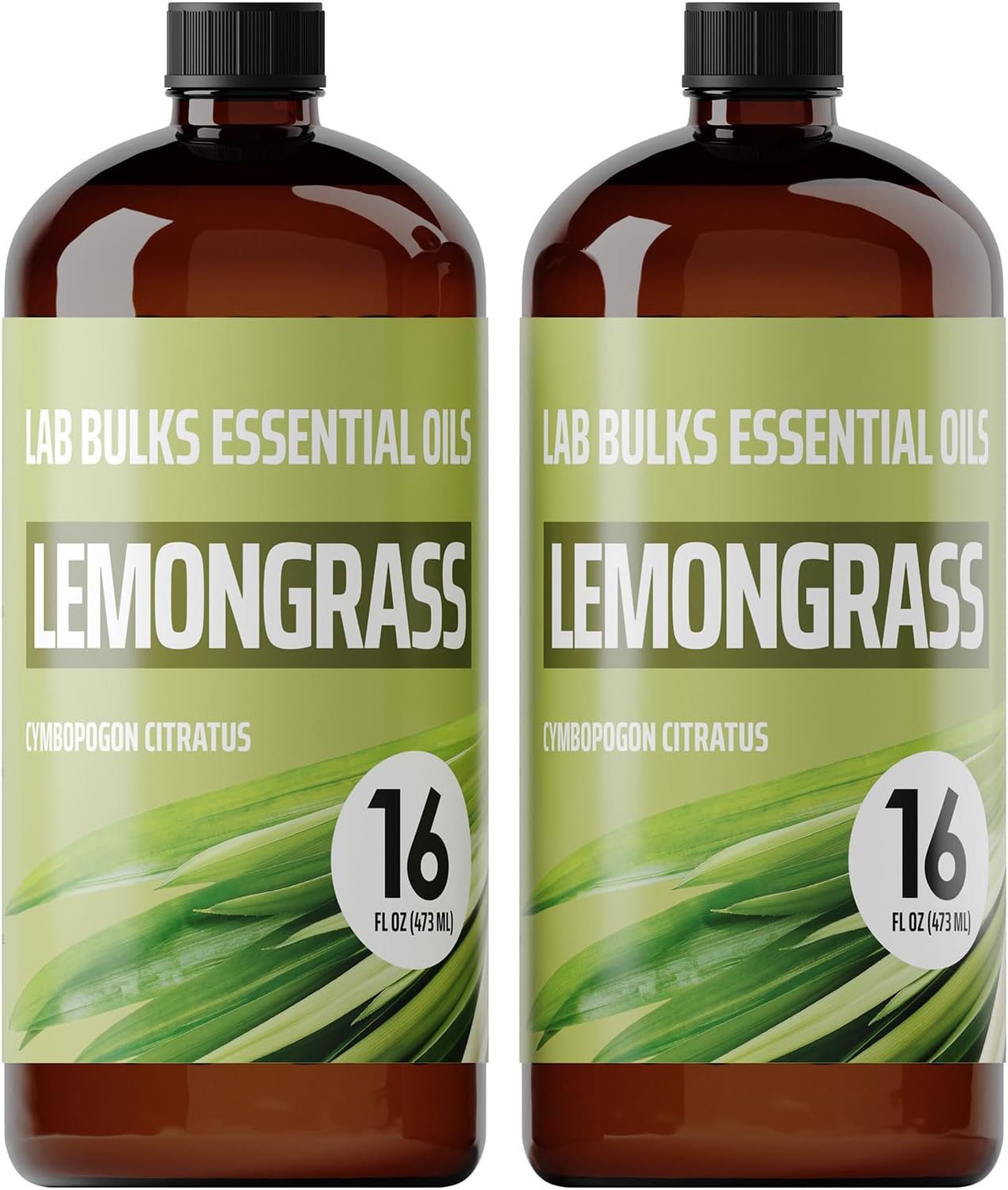 Lemongrass Essential Oil 2-Pack, 16oz Bottle, Bulk for Diffusers, Home, Care, Aromatherapy, Candles