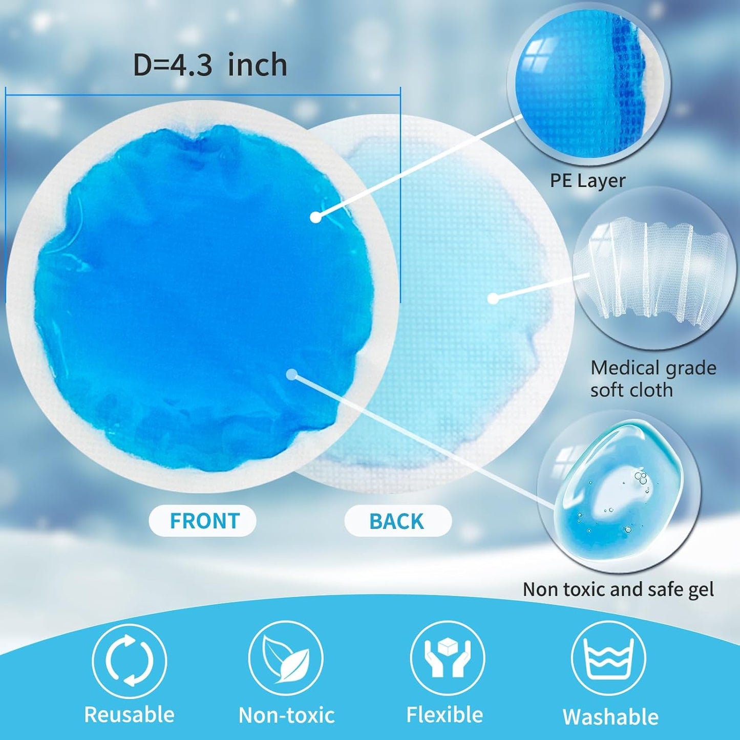 50 Pack Small Ice Pack for Injuries Reusable,Hot & Cold Gel Ice Pack for Face,Eyes,Neck,Teeth,Foot,Headache,Allergies,Shoulder Pain Relief,Warm & Cold Compress for Boo Boos,Students(25Blue+25Green)