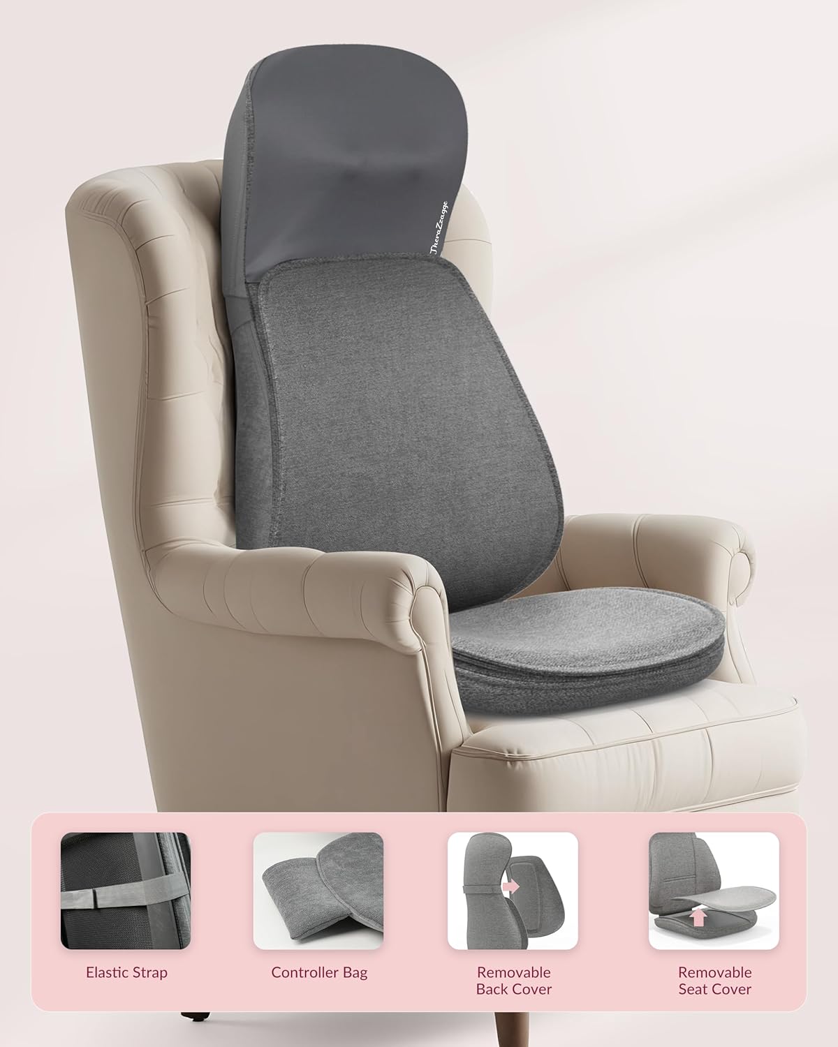 Shiatsu Neck Back Massager with Heat, Massage Chair Full Body with Compression, Chair Massage Pad with Vibration, Seat Massager for Home, Office Use