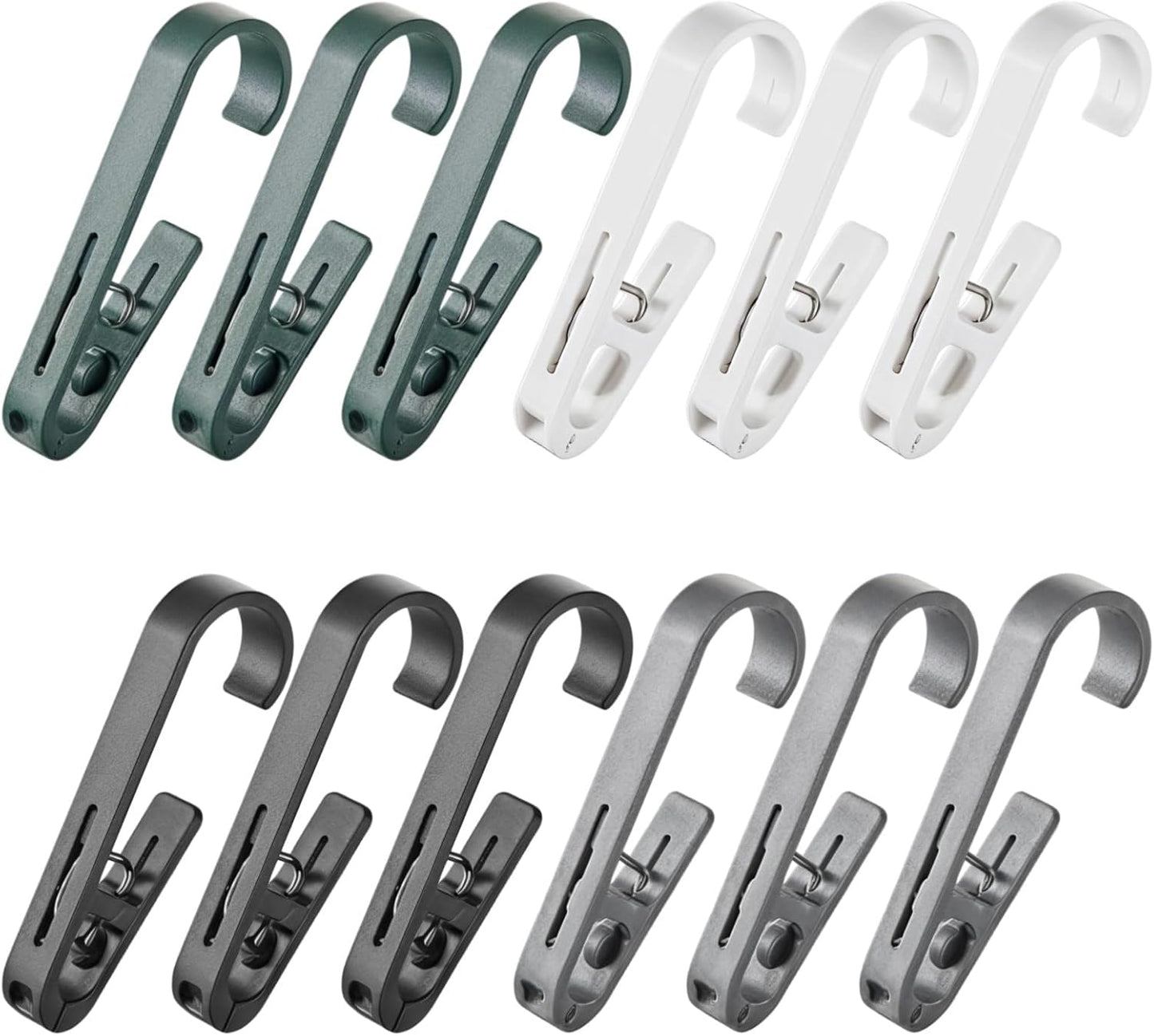Large Clothes Pins Towel Clips 12 Pcs, Large Shower Curtain Hooks, Plastic Hanging Clips for Bathroom Shower Curtain Laundry