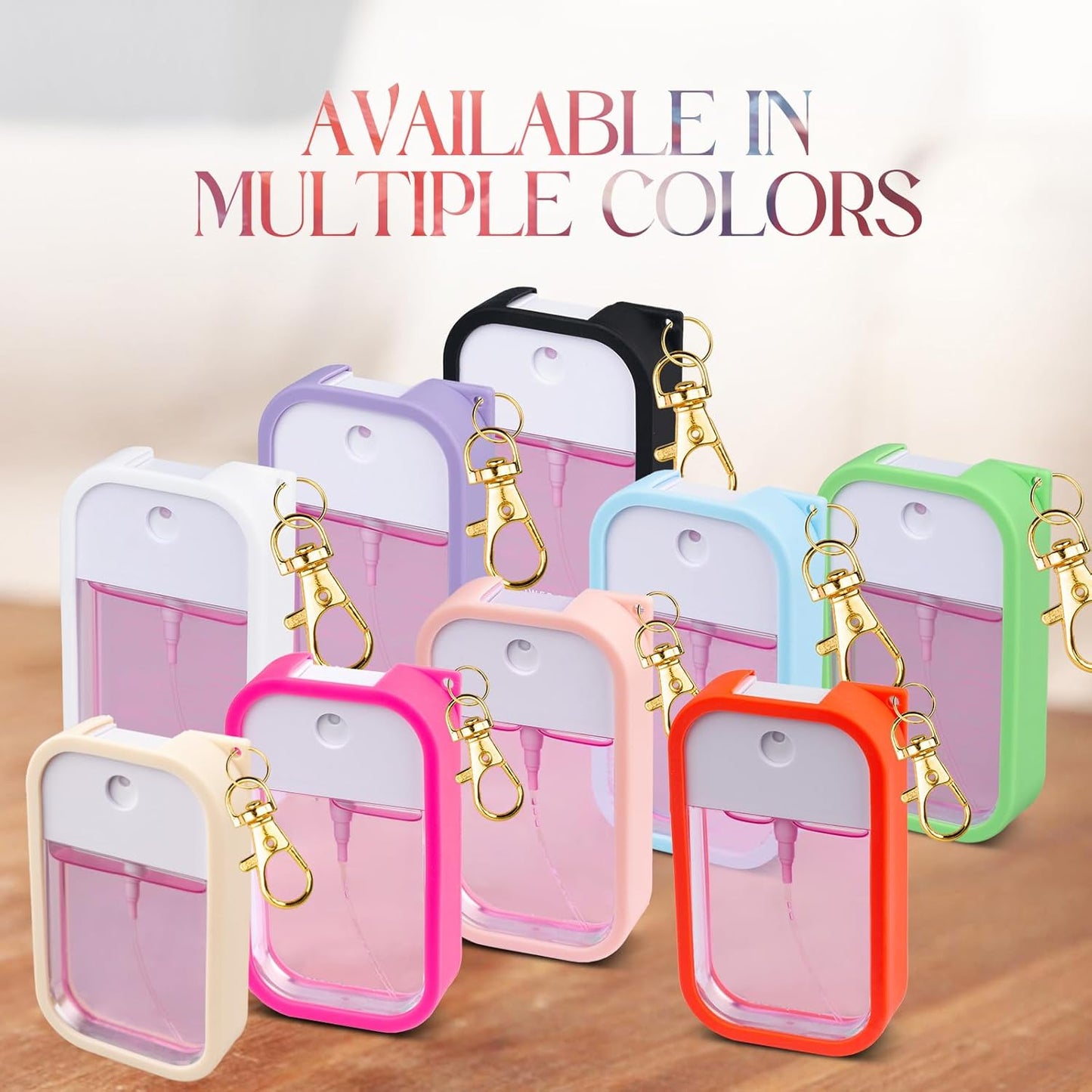 VANEST Silicone Case Compatible with Touchland Hand Sanitizer Spray, Protective Case with Keychain for Spray 1 fl oz