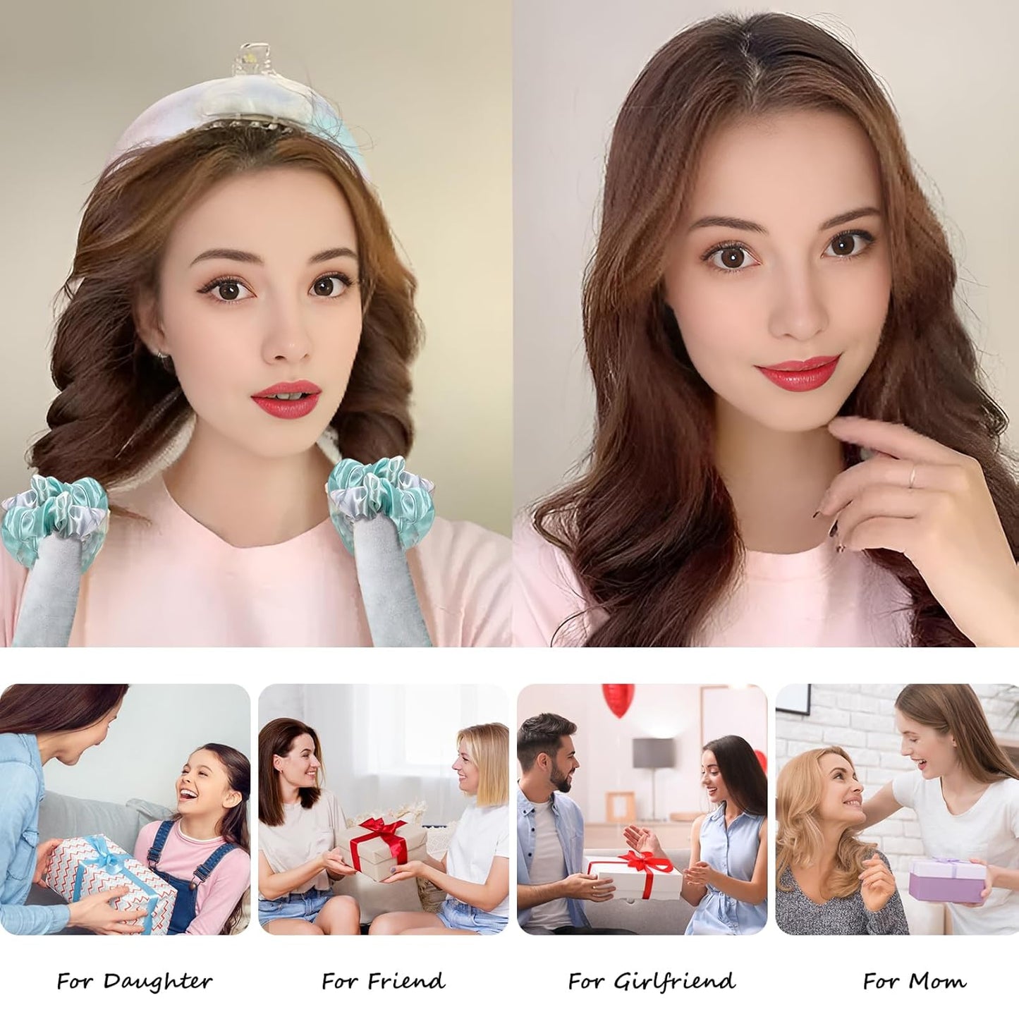 Satin Heatless Curling Set - Hair Rollers for Curls Heatless Hair Curlers & Hot Rollers Hair Curlers to Sleep in Curling Rod Headband Curler (Dream Nebula)