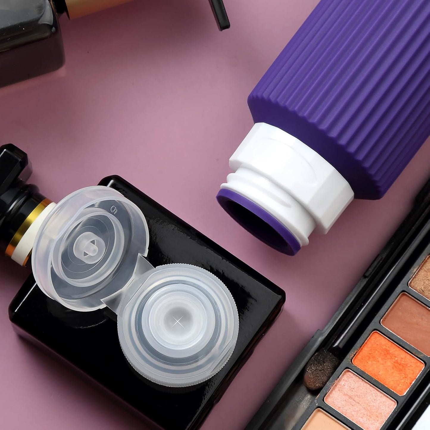 Travel Bottles for Toiletries, Large 6oz Travel Size Containers, BPA Free Leak Proof Tubs Refillable Liquid Accessories with Toiletry Bag for Cometic Shampoo and Lotion Soap (4 Pack)