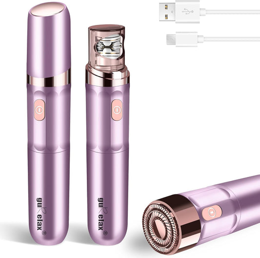 Gurelax Hair Removal Epilator for Women, Rechargeable Facial Epilator Hair Remover, 2-in-1 Electric Epilator & Shaver, 18 Carat Gold Plated Head, All Ages and Skin Types