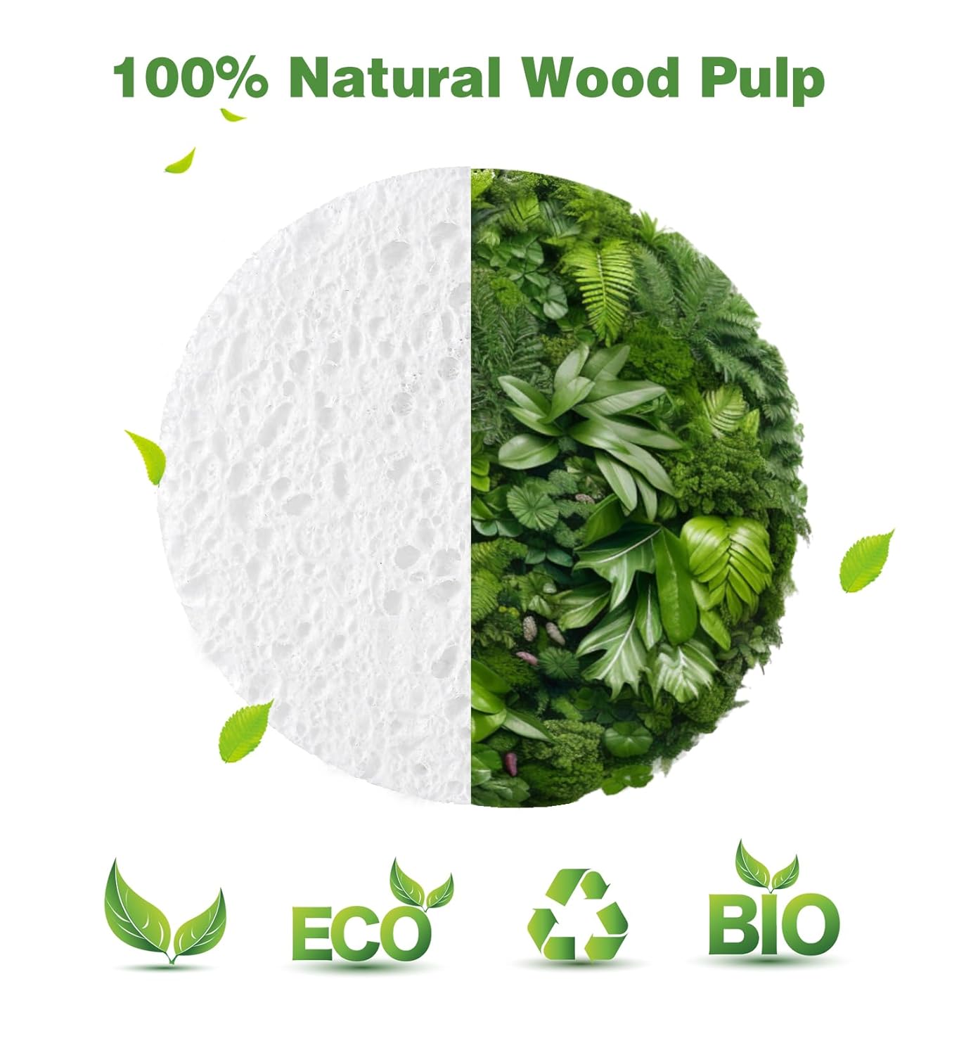 METUUTER 50 PCS Compressed Facial Sponges for Estheticians- 100% Natural Cellulose Face Cleansing Sponge Spa Sponges for Face Cleansing, Massage, Pore Exfoliating, Mask, Makeup Removal