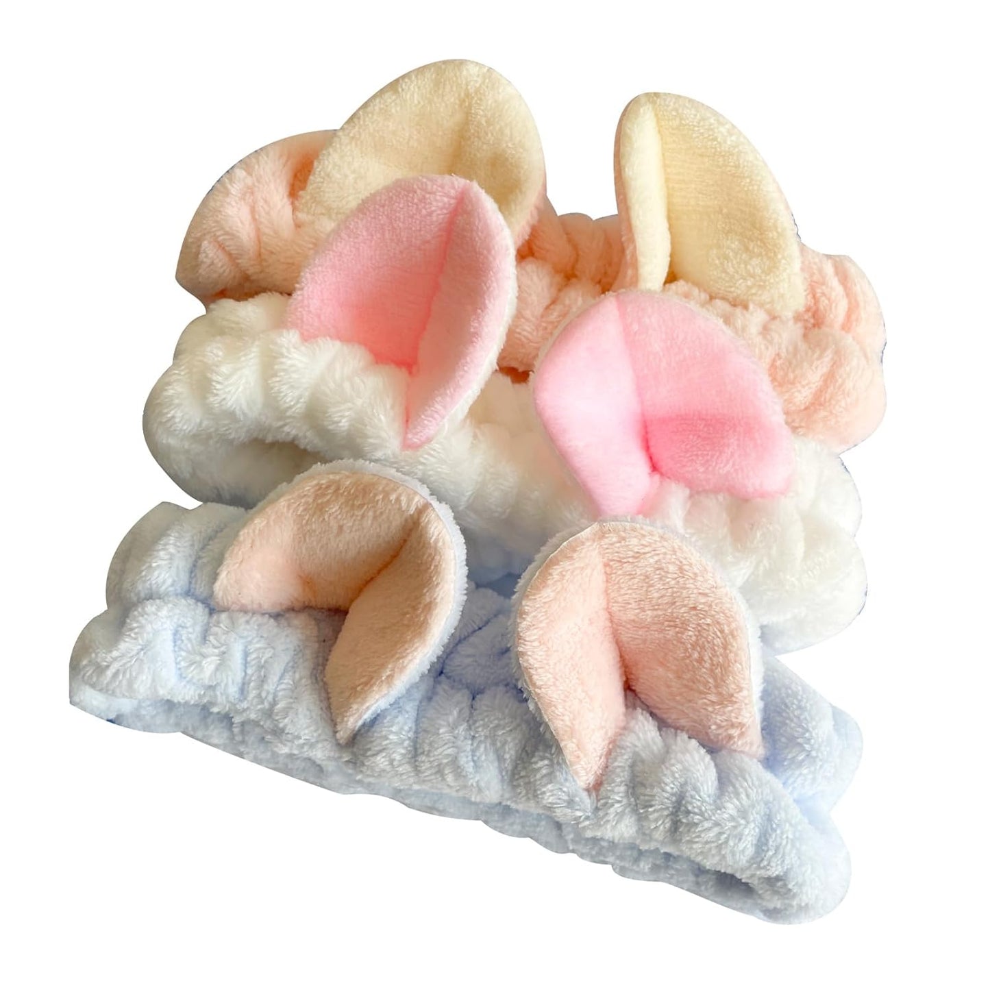 3 Pack Ears Headbands Spa Makeup Head band Cute Make Up Plush Cat Hair band Soft Stretch Fuzzy Cosplay Costume Adult Women Teen Girls Kids 3Pack