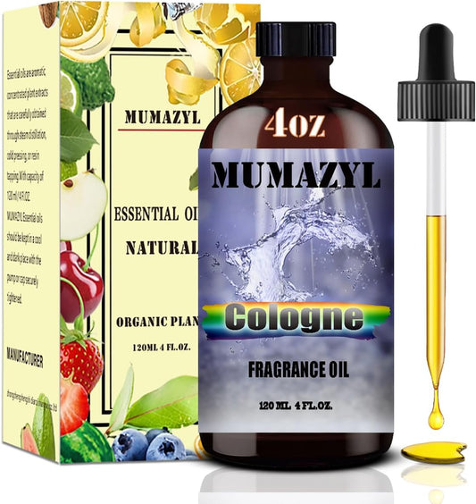 Cologne Fragrance Oil, Cologne Oil 4 Fl Oz 120ML for Diffuser Humidifier Yoga Cleaning DIY Candle Soap Making Essential Oil