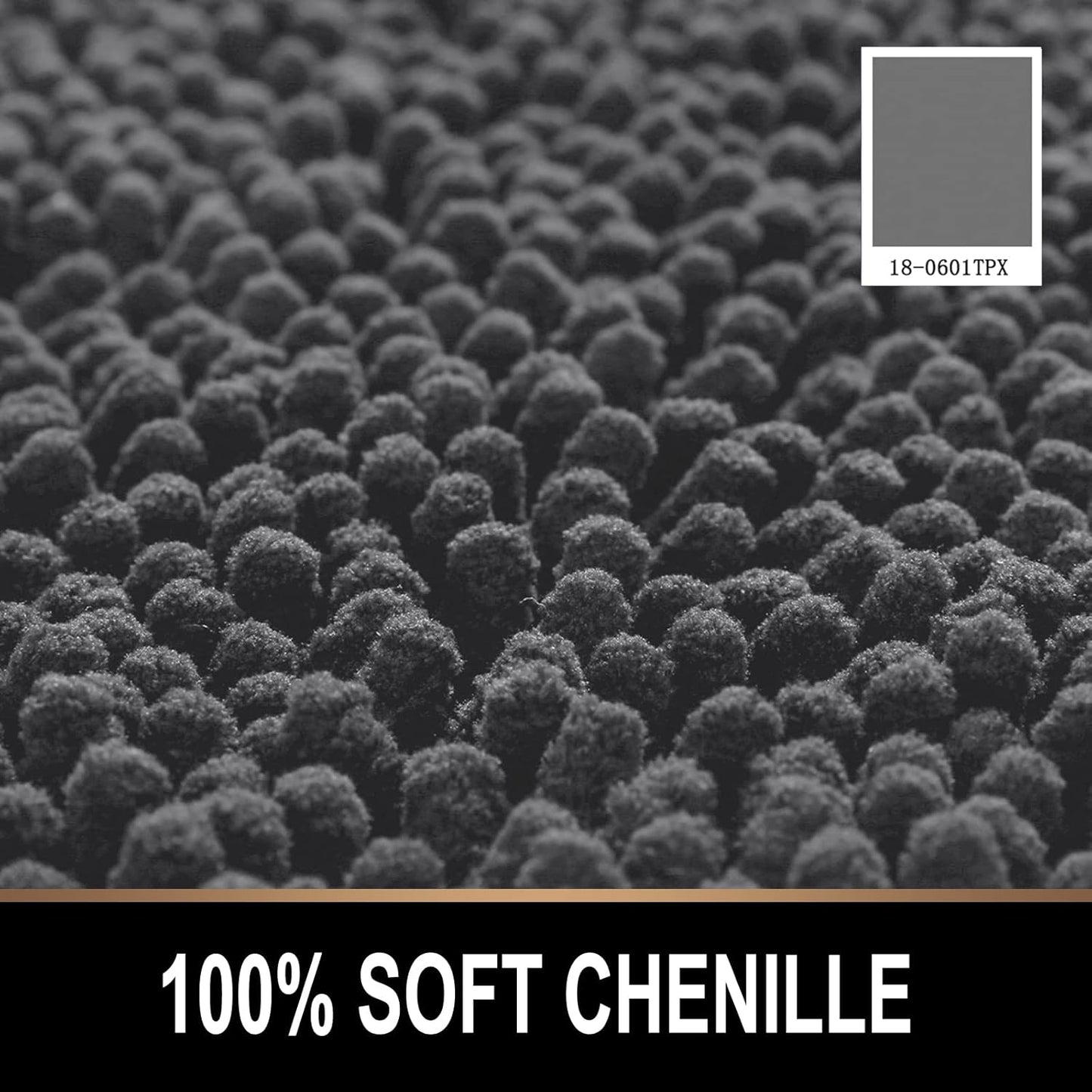 MAYSHINE Round Area Rug Set for Bathroom | Soft Plush Chenille Bath Mat, Water Absorbent Non-Slip Bathroom Rug | Washable Shag Carpet, Bedroom, or Home Décor | 36"x36" (Round) | Charcoal Gray