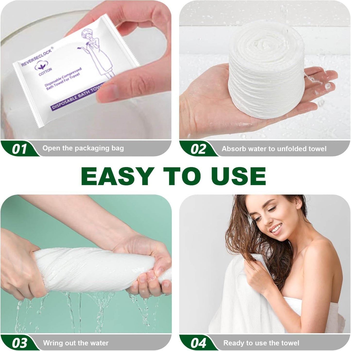 Disposable Towel Set Compressed Towels Large Bath Towel Face Towel Cotton Thick Portable Reusable Washcloth for Travel Camping Hiking Swimming Outdoor Sports Beauty Salon Cleaning Travel Kit for Hotel