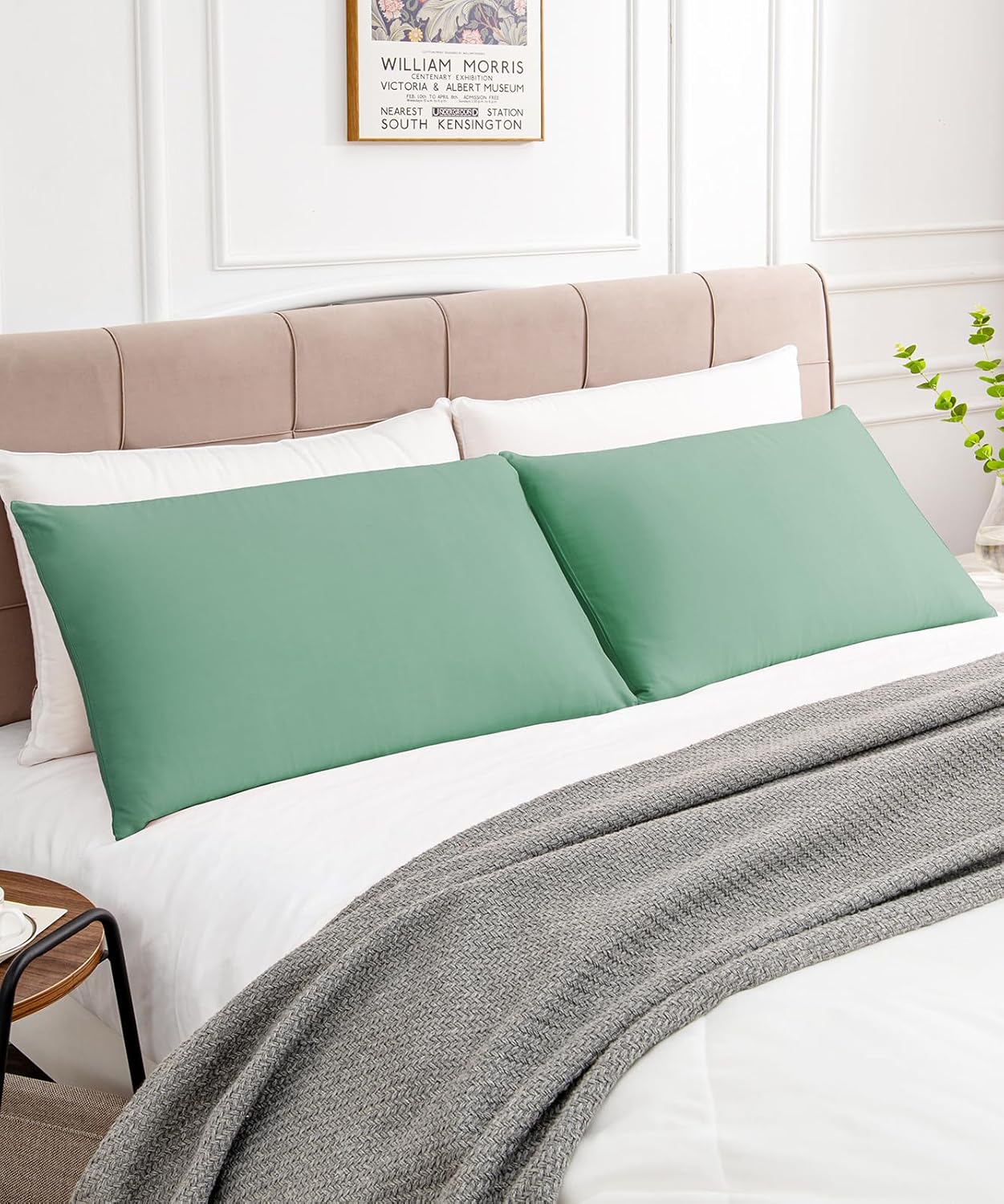 Warmstar Cotton Pillow Cases Standard Size Set of 2, 600 Thread Count Pillowcases 20x26 Inches, Soft Long Staple Cotton Pillowcases Breathable with Envelope Closure,Zephyr Green