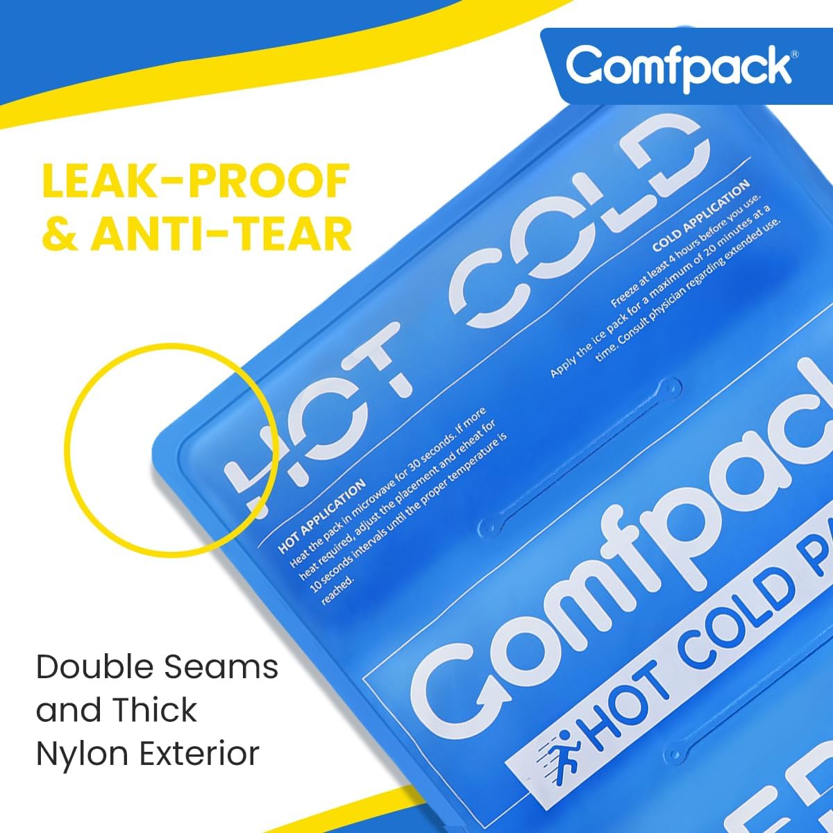 Large Ice Pack for Injuries Reusable, 11.2” x 14.7” Flexible Ice Pack for Full Body Relief, Soft Gel Cold Pack with Long Lasting Cold for Back, Knee, Relief for Chronic, Surgery, Swelling