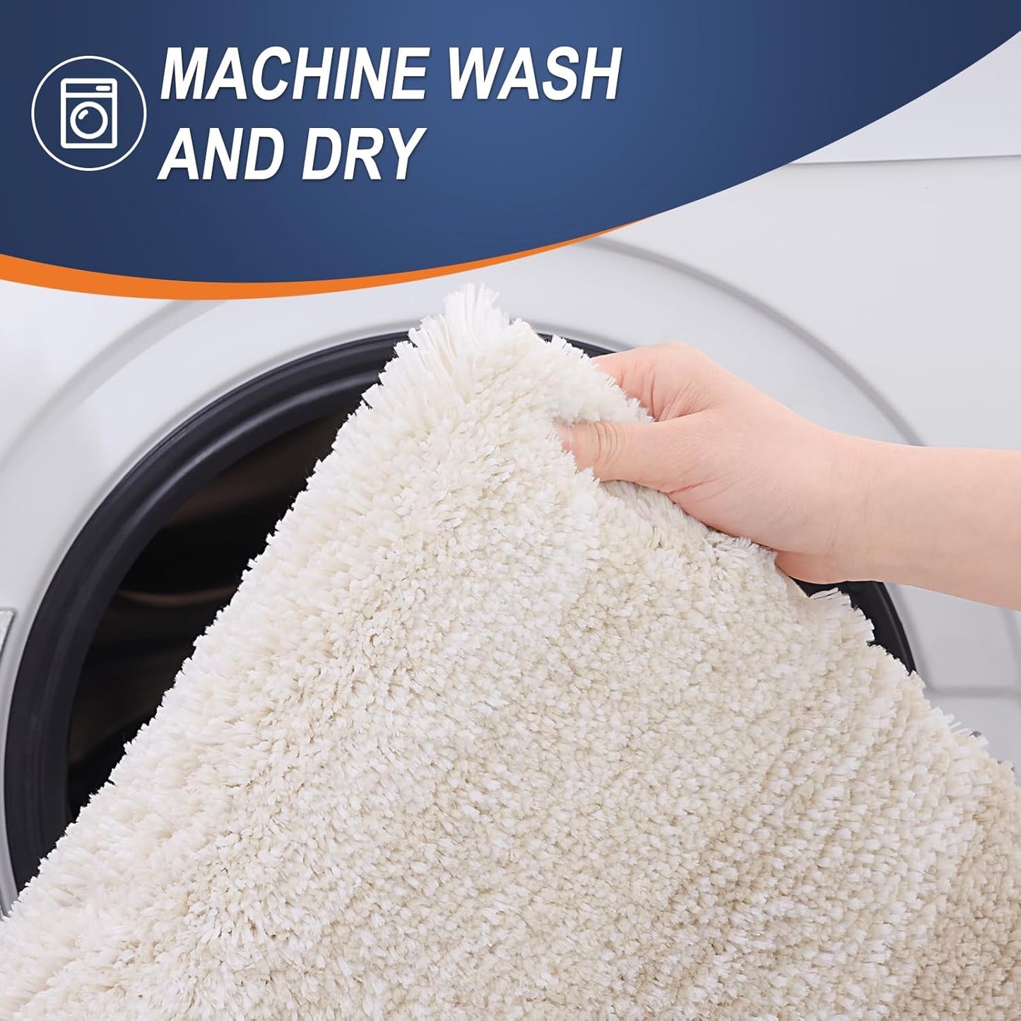 OLANLY Bathroom Runner Rugs 59x20, Extra Soft Absorbent Microfiber Bath Rugs, Rubber Backing, Quick Dry, Washable Bath Mats for Bathroom Floor, Tub and Shower, Home Decor Accessories, Light Beige