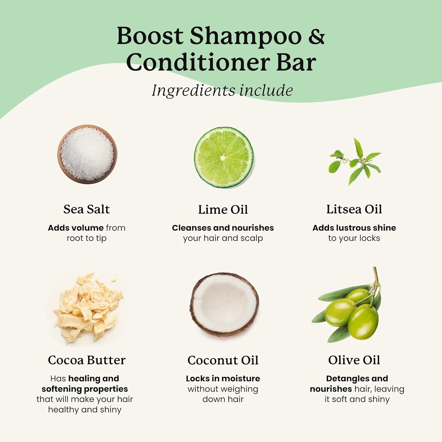 NATURL Boost Volumizing Shampoo and Conditioner Bar Set with Sea Salt and Lime Oil for Fine or Oily Hair, Free of Silicone, Paraben, Phthalate, Gluten, Citrus Scent, 2 Count