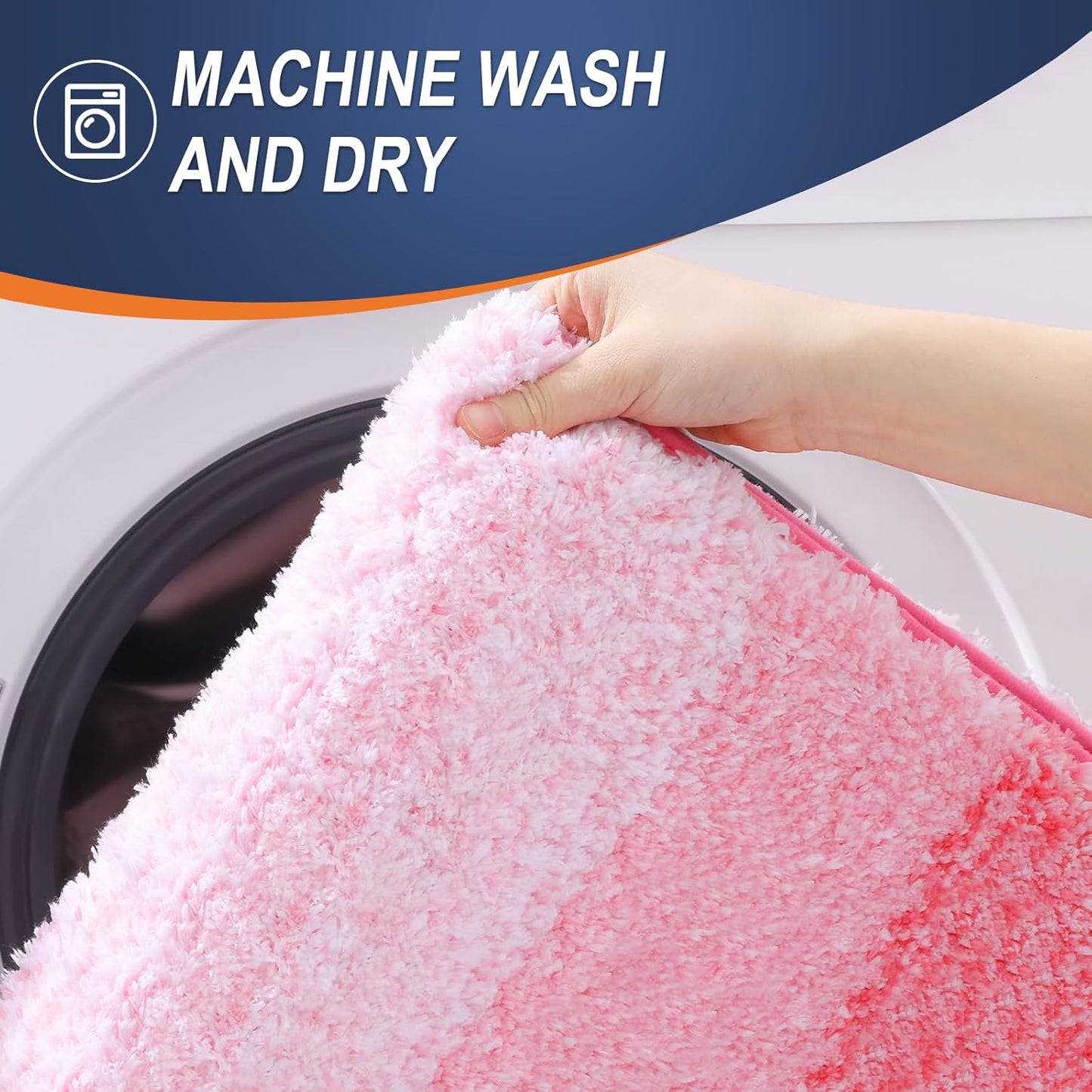 OLANLY Bathroom Runner Rugs 59x24, Extra Soft Absorbent Microfiber Bath Rugs, Rubber Backing, Quick Dry, Machine Washable Bath Mats for Bathroom Floor, Tub and Shower, Home Decor Accessories, Pink