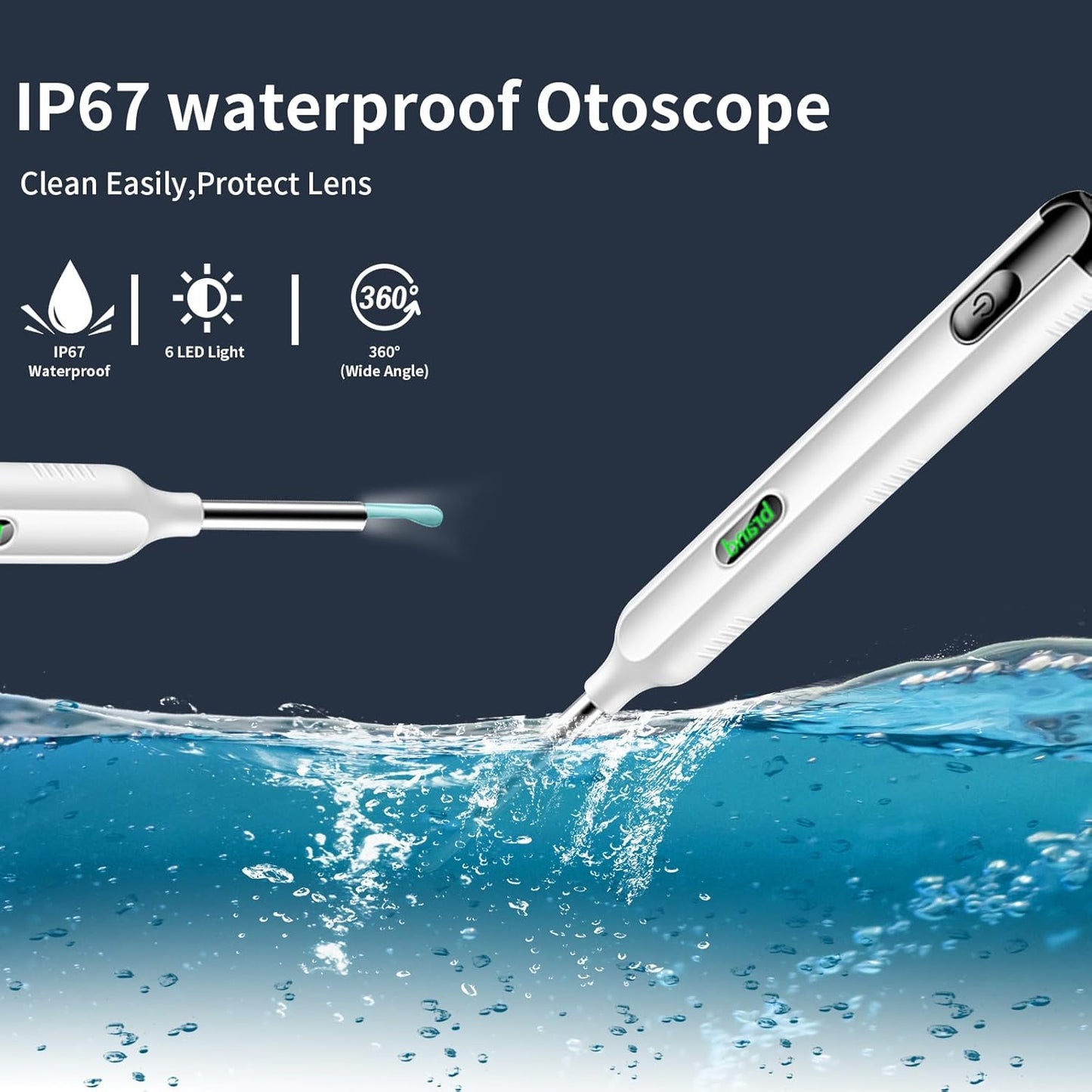 Ear Wax Removal Tool Camera, Ear Cleaner with Camera, 1200P HD Ear Camera with 6 LED Light, Ear Cleaning Kit with 15 Pcs Replacement Tips for iPhone & Android Phones White