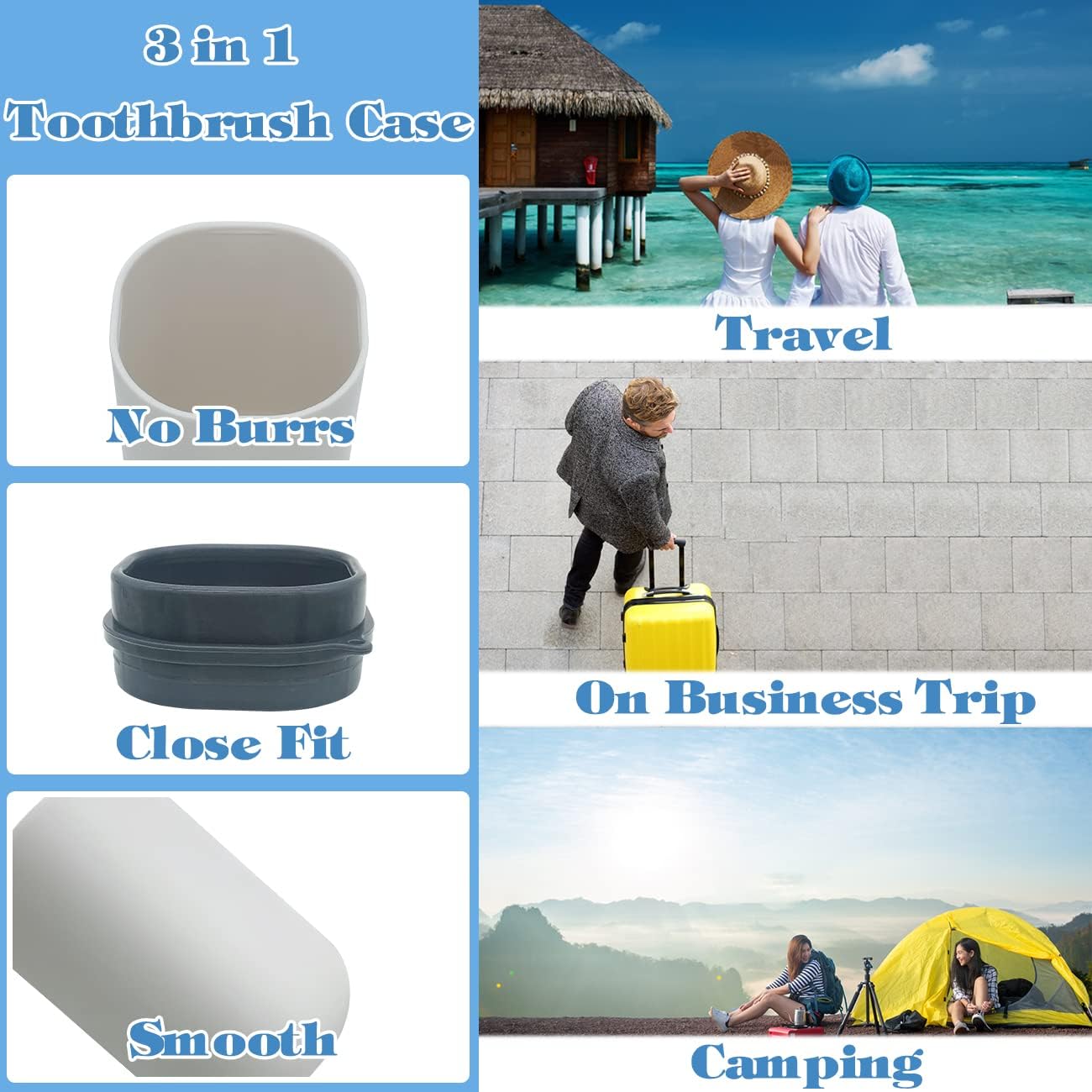 Toothbrush Travel Case, Travel Toothbrush Holder Portable Toothbrush Toothpaste Storage Container for Traveling Business Camping School Bathroom