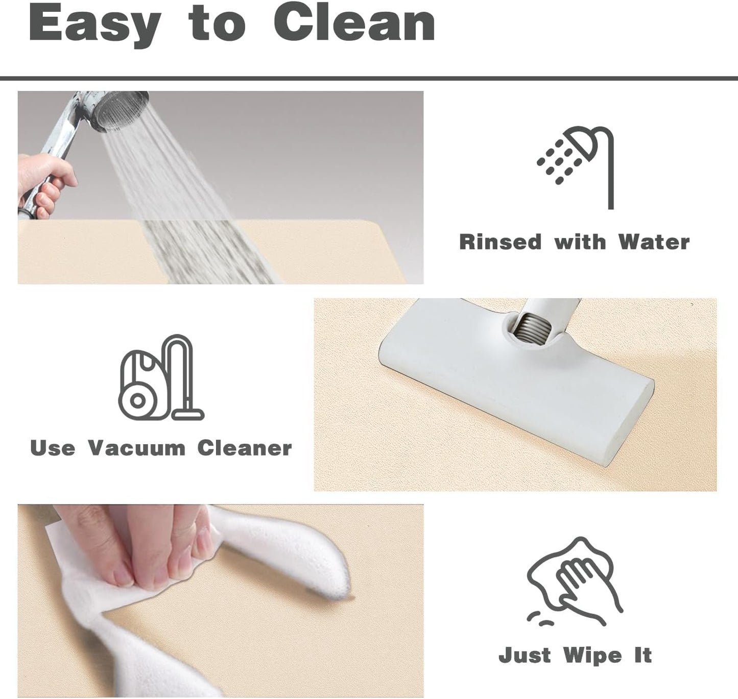 Bath Mat, Bathroom Rugs Non Slip Washable Thin Absorbent Quick Dry Bath Mat Fits Under Door Bathroom Floor Mat Perfect for Bath, Shower, or Sink 20"x48" Beige