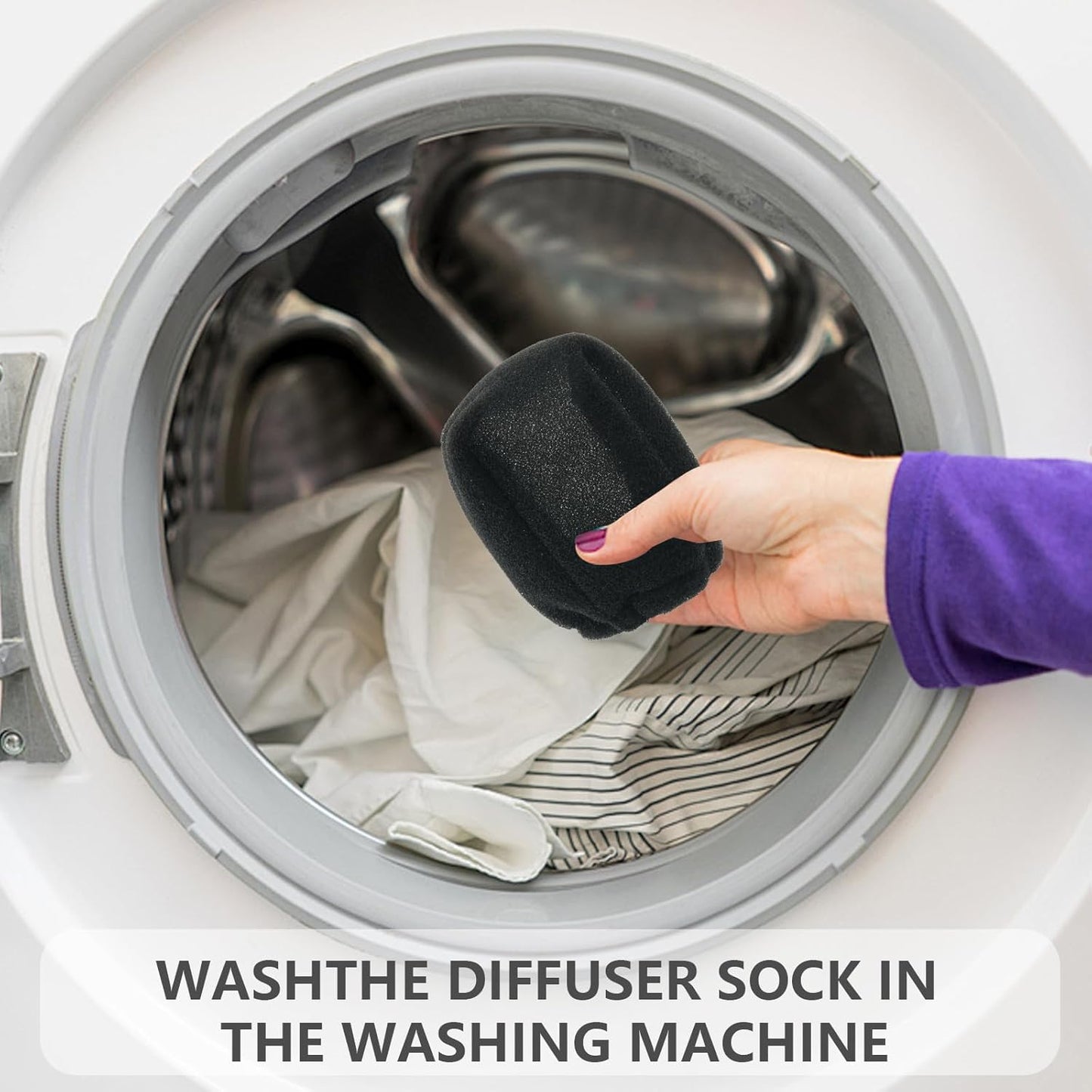 2Pcs Sock Diffuser for Hair Dryer - Compact and Portable (5.12x3.15") Travel Hair Dryer Diffuser Sock‌ Made of Soft, Heat-Resistant and Flexible Foam, Tear-Resistant and Reusable