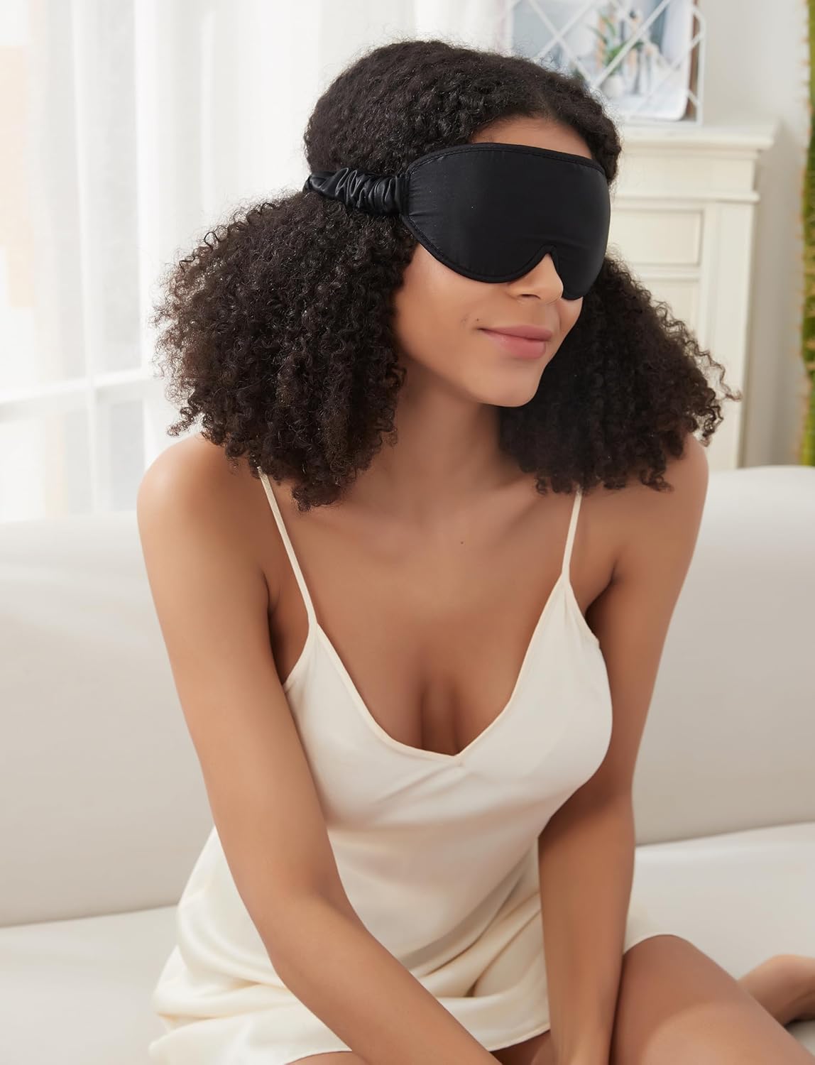 ALASKA BEAR Upgraded Silk Eye Mask with Deep Contour Molded Cups for Beauty Sleep & Lashes Extensions, Zero Pressure Sleeping Eye Cover with Silk-Cover Adjustable Strap