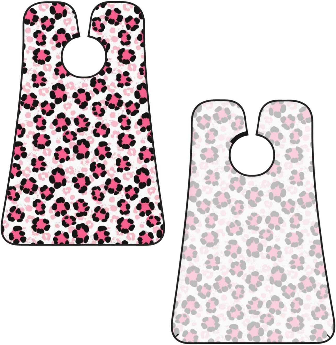 Adjustable Beard Bib, Non-Stick Hair Catcher Cape for Men's Shaving, Waterproof with 2 Suction Cups, Paint Splatter Cheetah Leopard Print Pink Shave Bib