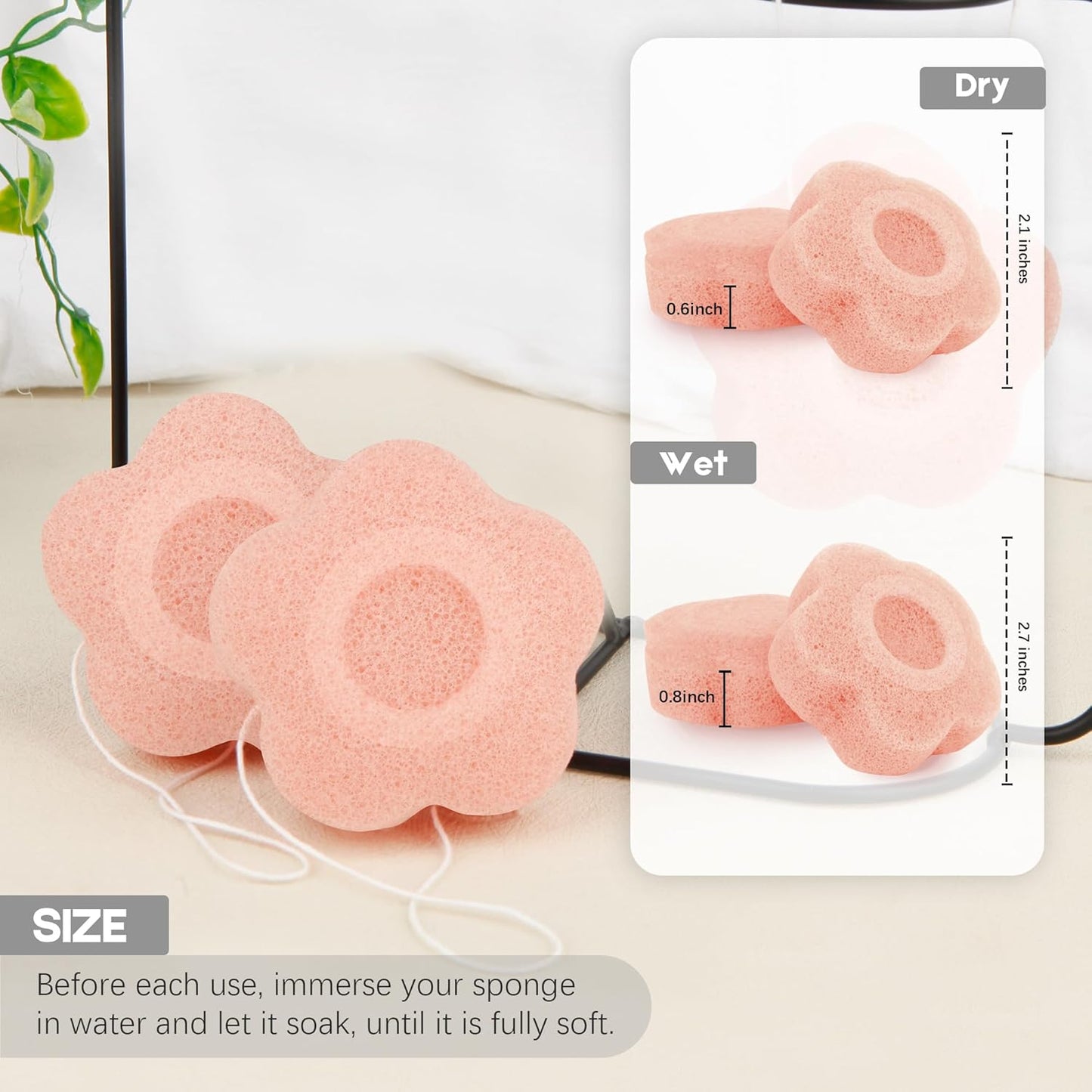 Konjac Facial Sponges Scrubbers Set for Cleansing Exfoliating Washing Face Body, Organic Natural Face Sponge Puffs for Exfoliator Skincare Makeup Removal, Safe for Women Men Sensitive Oily Dry Skin