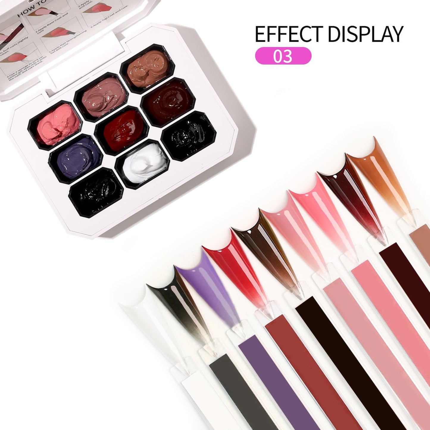 9 Colors Set Ombre Gel Nail Polish,Ombre Paint Nail Gel for Nails with 100Pcs Nail Sponges for 3D Nail Art in Salon or Home Use (omber-03)