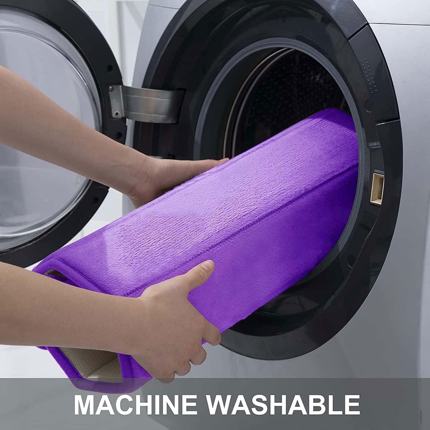 Buganda Memory Foam Bath Mat, 47" x 17", Ultra Soft and Non-Slip Bathroom Rugs, Water Absorbent and Machine Washable Bath Rug Runner for Bathroom, Shower, and Tub, Purple