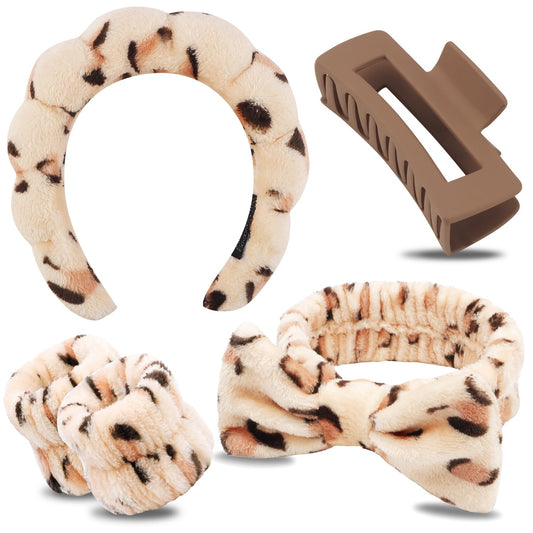 Chanaco Spa Headband, Skincare Headband, Headband for Washing Face, Makeup Headband, Wrist Towels for Washing Face, Face Wash Headband, Teen Girl Gifts Trendy Stuff, Hair Accessories for Women