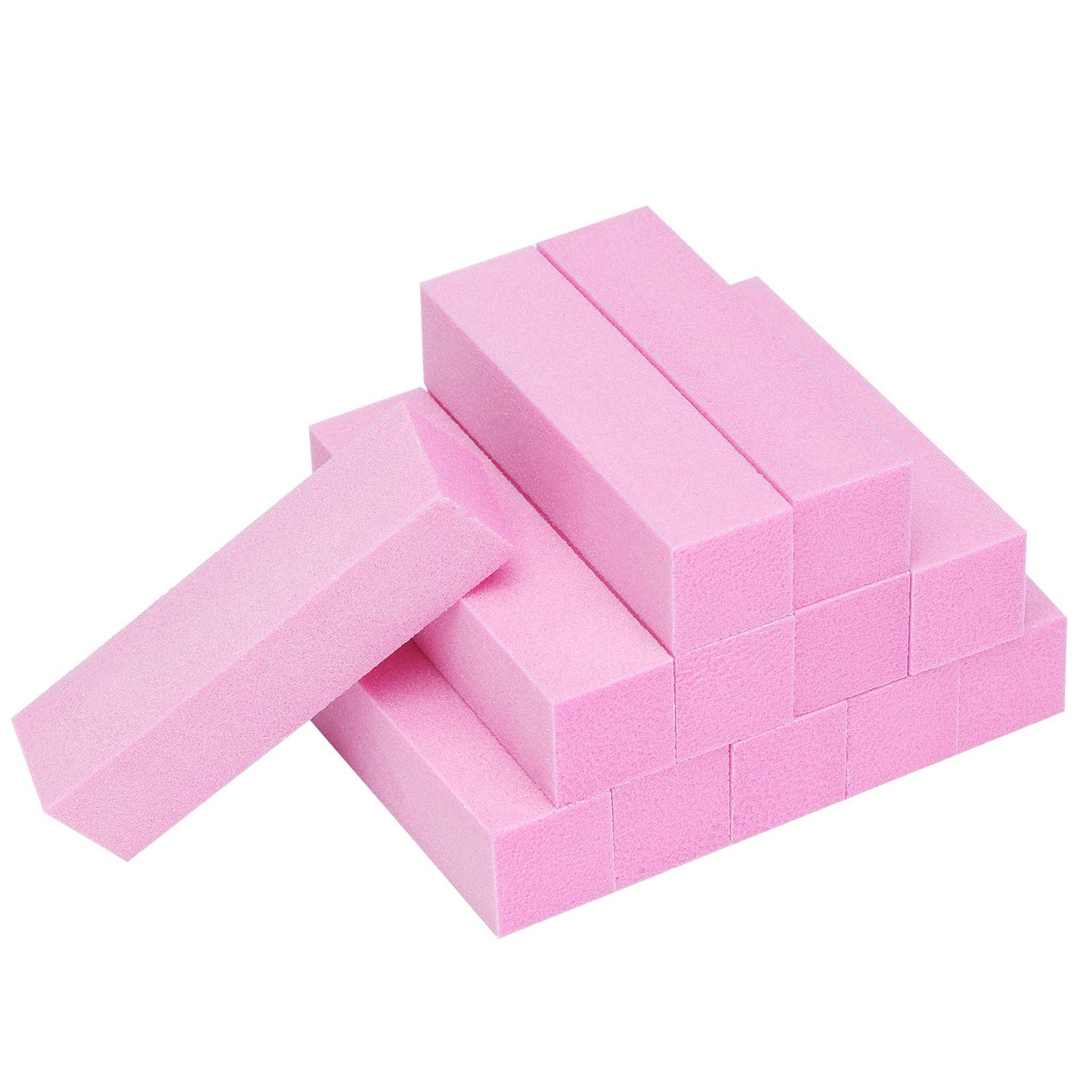 12 Pack Nail Buffer Block 4 Sided Professional Nail File Sanding Block Buffing Blocks for Natural and Acrylic Nails (Pink)